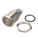 Max Maxb 16mm Metal Switch Power Start Button Self Latching with LED Ring  Red