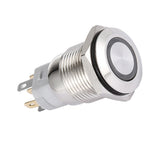 Max Maxb 16mm Metal Switch Power Start Button Self Latching with LED Ring  White