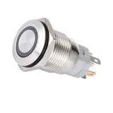 Max Maxb 16mm Metal Switch Power Start Button Self Latching with LED Ring  White