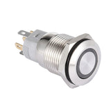 Max Maxb 16mm Metal Switch Power Start Button Self Latching with LED Ring  White