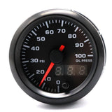 Max Maxb Automobile Oil Meter Pressure Gauge 0-100 psi Analog Black Case with LED