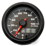 Max Maxb Automobile Oil Meter Pressure Gauge 0-100 psi Analog Black Case with LED