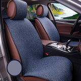 Max Maxb 1 set Front Seat Flax Fabrics Covers Protective Cushion Four Seasons Blue