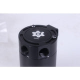 Max Maxb Compact Baffled Oil Catch Can Tank, 2-Port, Universal Black