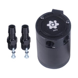 Max Maxb Compact Baffled Oil Catch Can Tank, 2-Port, Universal Black