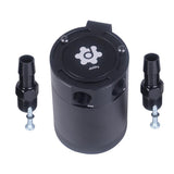 Max Maxb Compact Baffled Oil Catch Can Tank, 2-Port, Universal Black