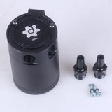 Max Maxb Compact Baffled Oil Catch Can Tank, 2-Port, Universal Black
