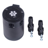Max Maxb Compact Baffled Oil Catch Can Tank, 2-Port, Universal Black