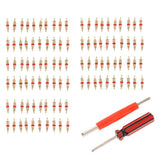 Max Maxb 102Pcs Tire Valve Stem Core Part Dual /Single Head Valve Core Remover Set