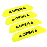 Max Maxb 4 Pieces Safety Reflective Open Sign Warning Mark Car Door Stickers Yellow