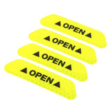 Max Maxb 4 Pieces Safety Reflective Open Sign Warning Mark Car Door Stickers Yellow