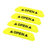 Max Maxb 4 Pieces Safety Reflective Open Sign Warning Mark Car Door Stickers Yellow