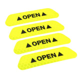 Max Maxb 4 Pieces Safety Reflective Open Sign Warning Mark Car Door Stickers Yellow