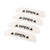 Max Maxb 4 Pieces Safety Reflective Open Sign Warning Mark Car Door Stickers White