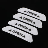 Max Maxb 4 Pieces Safety Reflective Open Sign Warning Mark Car Door Stickers White