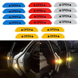 Max Maxb 4 Pieces Safety Reflective Open Sign Warning Mark Car Door Stickers White
