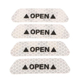 Max Maxb 4 Pieces Safety Reflective Open Sign Warning Mark Car Door Stickers White