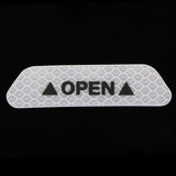 Max Maxb 4 Pieces Safety Reflective Open Sign Warning Mark Car Door Stickers White