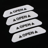 Max Maxb 4 Pieces Safety Reflective Open Sign Warning Mark Car Door Stickers White