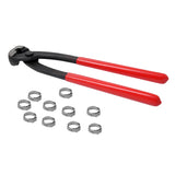 Max 10 Piece Stainless Steel Single Ear Hose Clamp+Ear Clamp Pincer 14.8-18mm