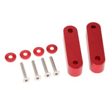 Max Maxb Universal Fit Practical Aluminum Alloy Hood Spacer Risers Set Kit Red