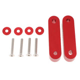 Max Maxb Universal Fit Practical Aluminum Alloy Hood Spacer Risers Set Kit Red