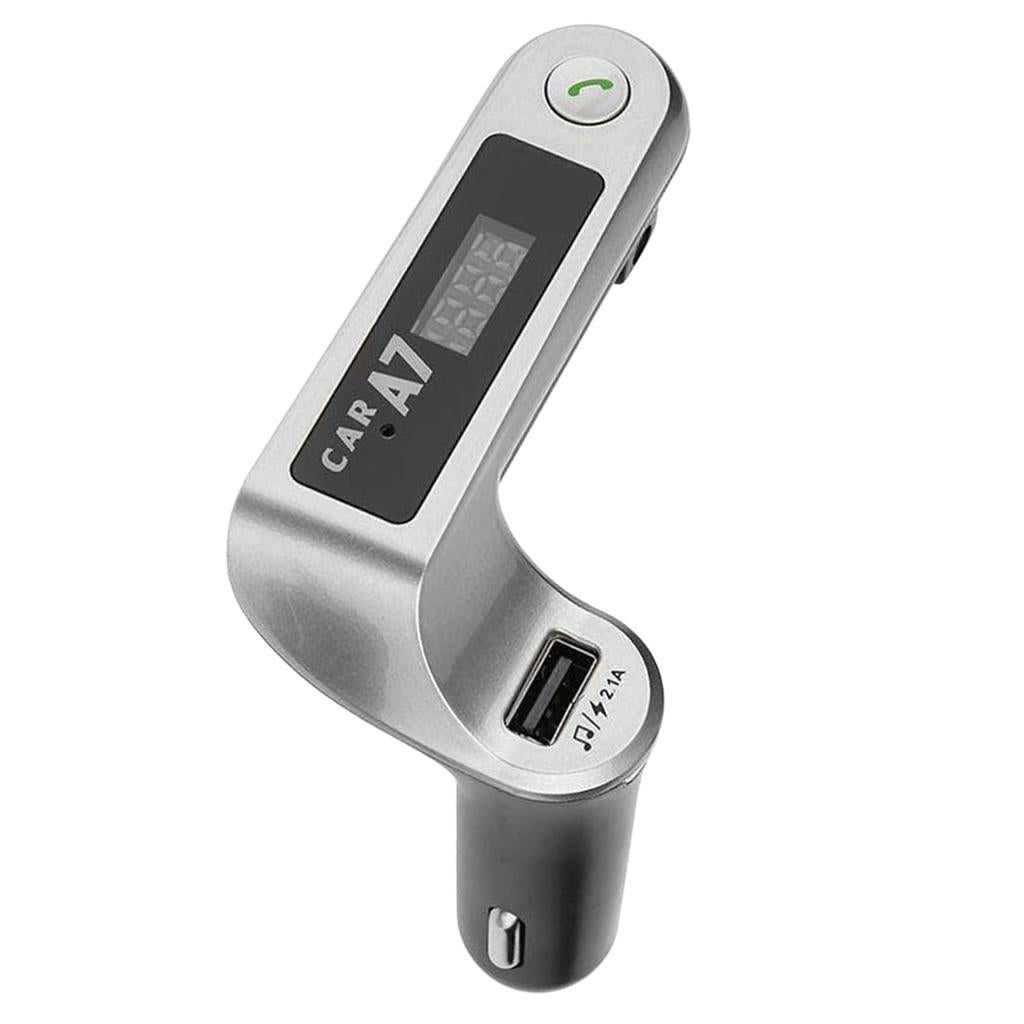 Max Bluetooth FM Transmitter, Universal Car Charger with USB Charging Ports Silver