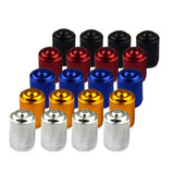 Max 4pcs Car Bicycle Aluminum Alloy Wheel Tire Stem Valve Caps Dust Cover Black