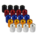 Max 4pcs Car Bicycle Aluminum Alloy Wheel Tire Stem Valve Caps Dust Cover Black