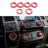 Max 6X Air Conditioning Audio Dash Knob Switch Cover for Ford F150 16-18 Silver