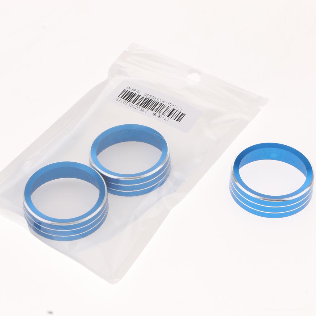 Max Car Air Conditioning Control Ring Knob Covers for Volkswagen Tiguan Blue