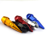 Max 4 Pieces Car Auto Moto Spike Shape Tire Stem Valve Cap Red