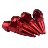 Max 4 Pieces Car Auto Moto Spike Shape Tire Stem Valve Cap Red