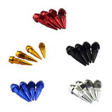 Max 4 Pieces Car Auto Moto Spike Shape Tire Stem Valve Cap Red