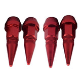 Max 4 Pieces Car Auto Moto Spike Shape Tire Stem Valve Cap Red
