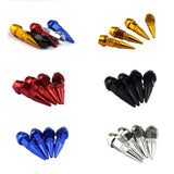 Max 4 Pieces Car Auto Moto Spike Shape Tire Stem Valve Cap Red