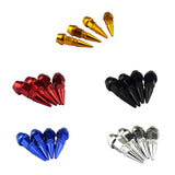 Max 4 Pieces Car Auto Moto Spike Shape Tire Stem Valve Cap Red