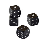 Max 4 Pieces Dice Dust Valve Caps Novelty Fun Retro Auto Car-styling Black