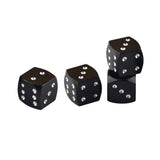 Max 4 Pieces Dice Dust Valve Caps Novelty Fun Retro Auto Car-styling Black