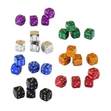 Max 4 Pieces Dice Dust Valve Caps Novelty Fun Retro Auto Car-styling Black