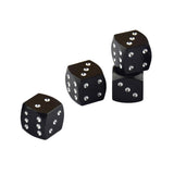 Max 4 Pieces Dice Dust Valve Caps Novelty Fun Retro Auto Car-styling Black