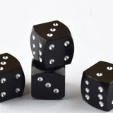 Max 4 Pieces Dice Dust Valve Caps Novelty Fun Retro Auto Car-styling Black