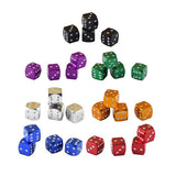 Max 4 Pieces Dice Dust Valve Caps Novelty Fun Retro Auto Car-styling Black