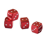 Max 4 Pieces Dice Dust Valve Caps Novelty Fun Retro Auto Car-styling Red