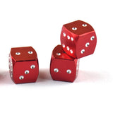 Max 4 Pieces Dice Dust Valve Caps Novelty Fun Retro Auto Car-styling Red