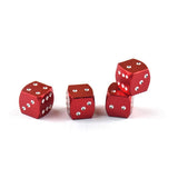Max 4 Pieces Dice Dust Valve Caps Novelty Fun Retro Auto Car-styling Red