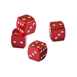 Max 4 Pieces Dice Dust Valve Caps Novelty Fun Retro Auto Car-styling Red