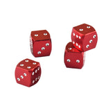 Max 4 Pieces Dice Dust Valve Caps Novelty Fun Retro Auto Car-styling Red