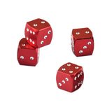 Max 4 Pieces Dice Dust Valve Caps Novelty Fun Retro Auto Car-styling Red