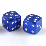 Max 4 Pieces Dice Dust Valve Caps Novelty Fun Retro Auto Car-styling Blue